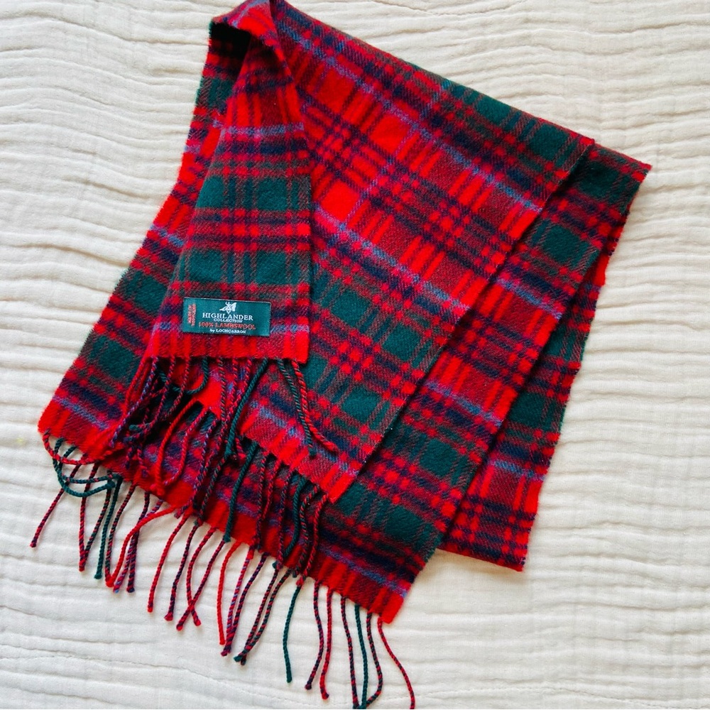 Lochcarron Highlander Tartan Plaid Lambs Wool Scarf Made in Scotland - Picture 4 of 5